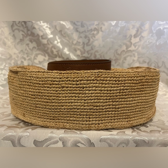 Lauren Conrad Large Boho Cookie Raffia Straw Purse, 14 Inches Round - Picture 7 of 12